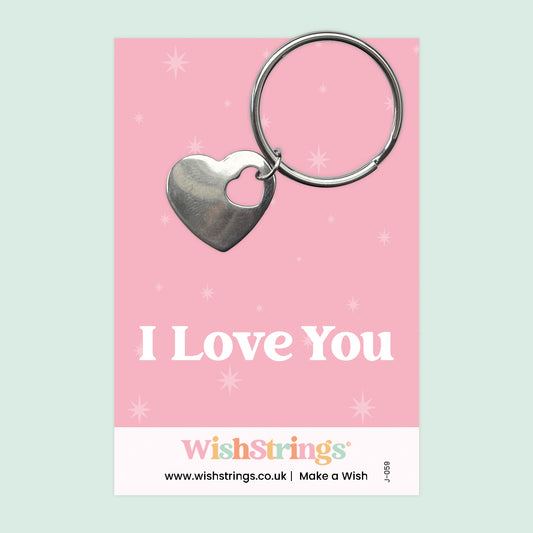 I LOVE YOU - Heart Keyring - J059-KR