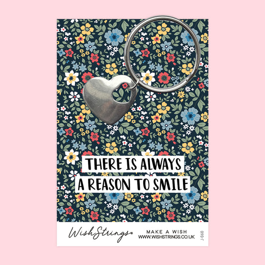 REASON TO SMILE - Heart Keyring - J060-KR
