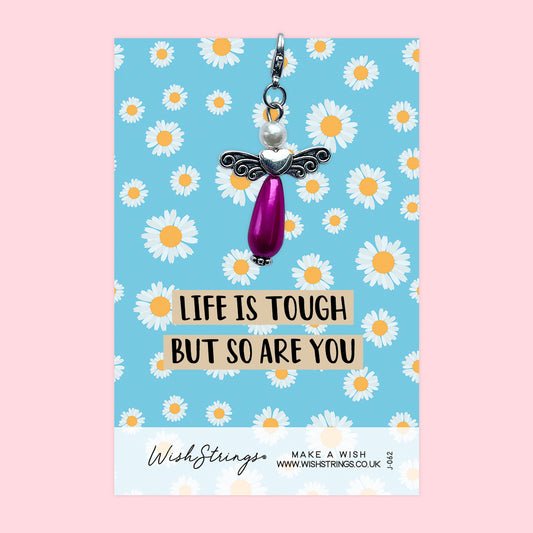 LIFE IS TOUGH - Wish Angels, Clip on Keepsake | J062