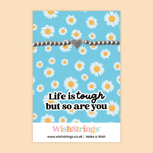 Life Is Tough But So Are You - Heart Beaded Bracelet - J062