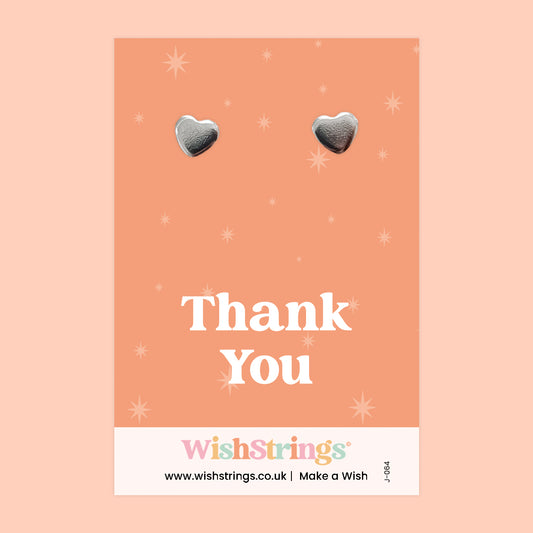 THANK YOU - Heart Stud Earrings | J064