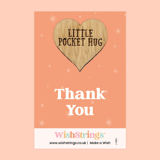 Thank You - Oak Pocket Hug Token | J064