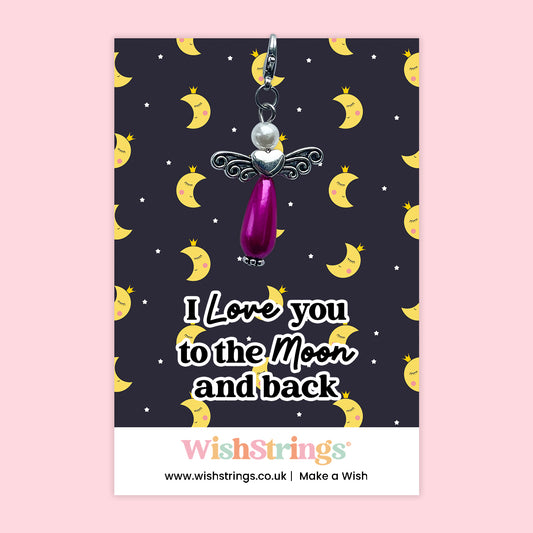 I Love You to the Moon and Back - Wish Angels, Clip on Keepsake | J065