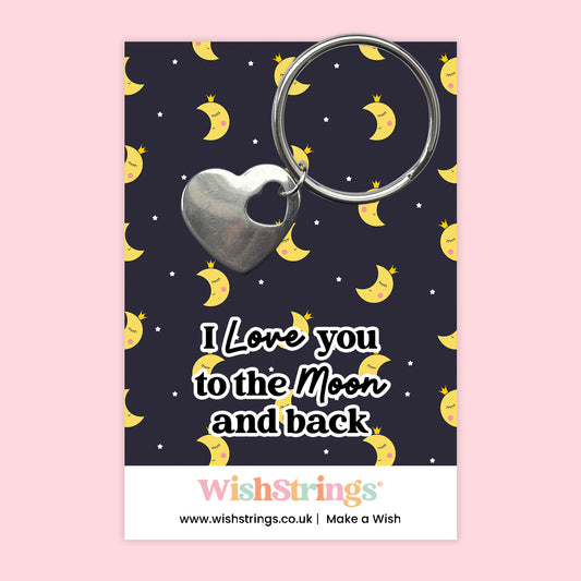 I Love You to the Moon and Back - Heart Keyring - J065-KR