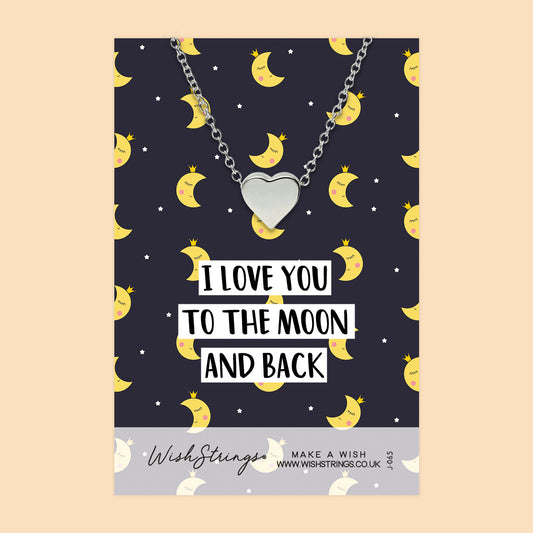 TO THE MOON & BACK - Heart Necklace - J065