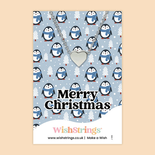 Merry Christmas - Heart Necklace - J066 (NEW)