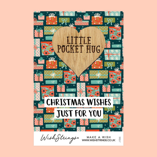 CHRISTMAS WISHES - Oak Pocket Hug Token (J066)