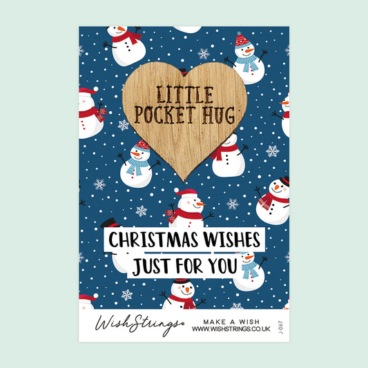 CHRISTMAS SNOWMAN - Oak Pocket Hug Token (J067)