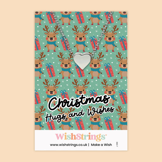 Christmas Hugs & Wishes - Heart Necklace - J069 NEW
