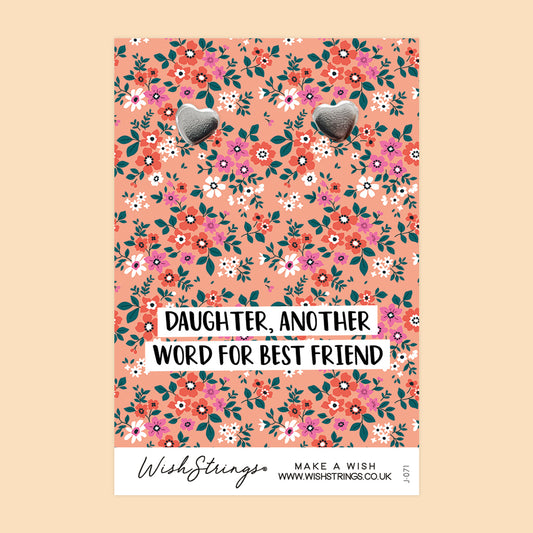 DAUGHTER BEST FRIEND - Heart Stud Earrings | J071