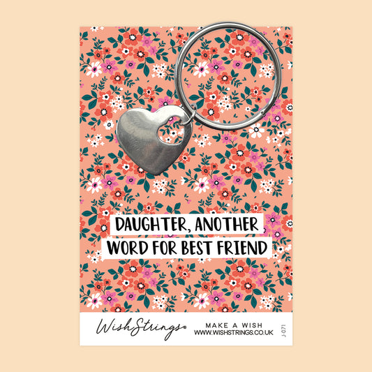 DAUGHTER BEST FRIEND - HEART KEYRING - J071-KR