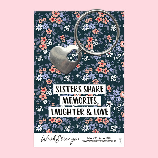 SISTERS SHARE - Heart Keyring - J072-KR