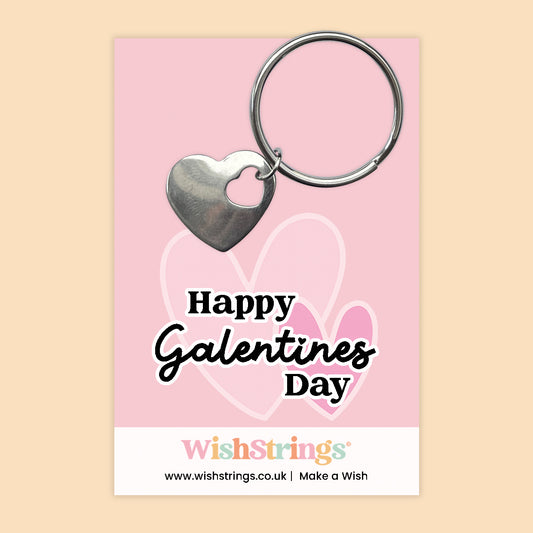 Happy Galentines Day - Heart Keyring - J074-KR