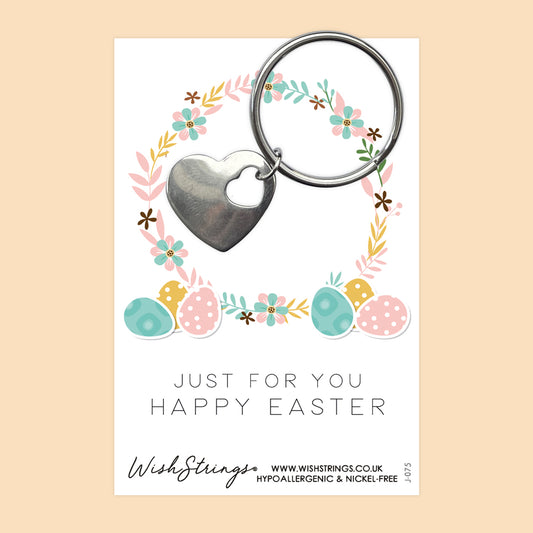JUST FOR YOU, EASTER - Heart Keyring - J075-KR