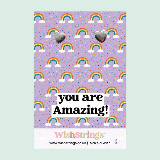 YOU ARE AMAZING - Heart Stud Earrings | J076