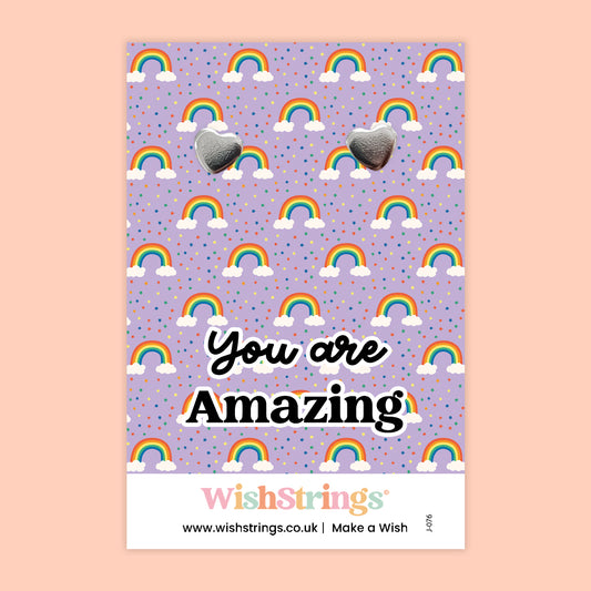 YOU ARE AMAZING - Heart Stud Earrings | J076