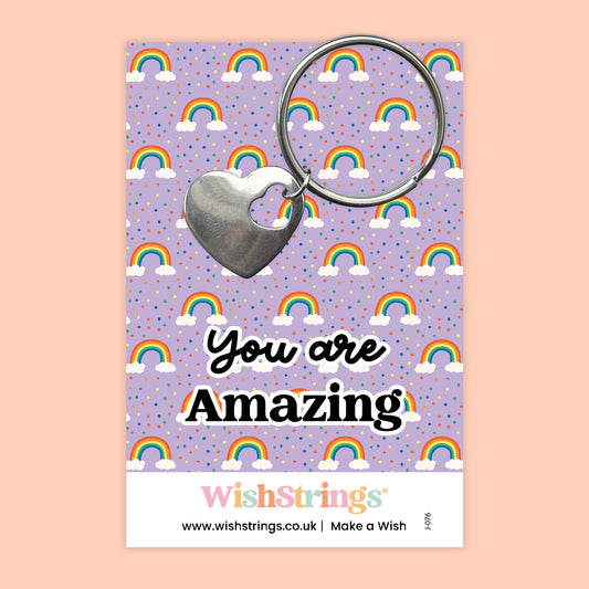 YOU ARE AMAZING - Heart Keyring - J076-KR