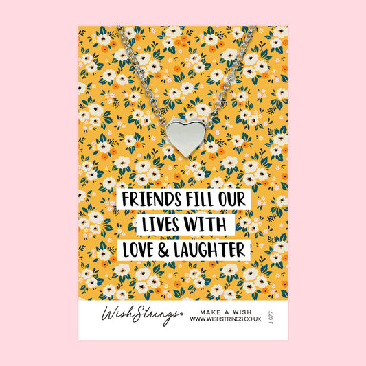 FRIENDS LOVE & LAUGHTER - HEART NECKLACE - J077