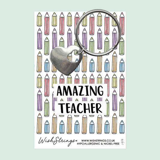 AMAZING TEACHER - HEART KEYRING - J078A-KR