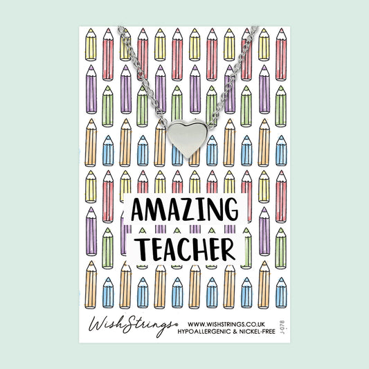 AMAZING TEACHER - HEART NECKLACE - J078A