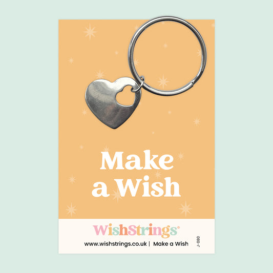 MAKE A WISH - Heart Keyring - J080-KR