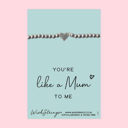 LIKE A MUM TO ME - Heart Beaded Bracelet - J081