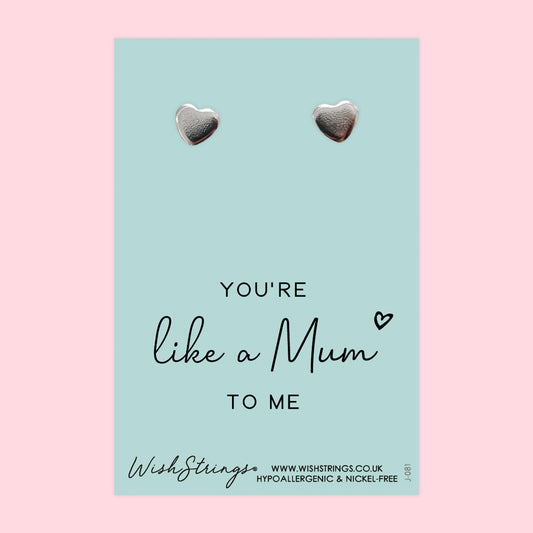 LIKE A MUM TO ME - Heart Stud Earrings | J081