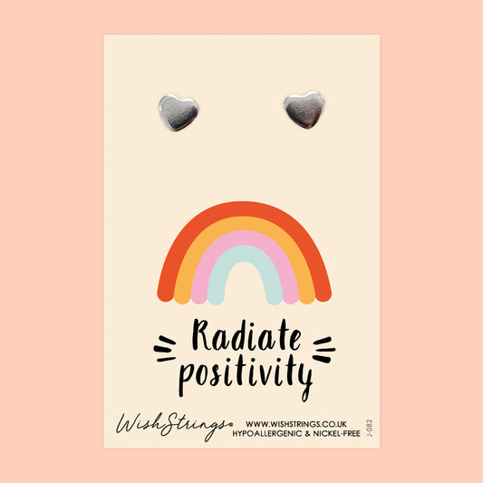 RADIATE POSITIVITY - Heart Stud Earrings | J082