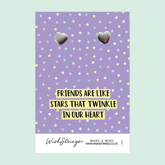 FRIENDS ARE LIKE STARS - Heart Stud Earrings | J083