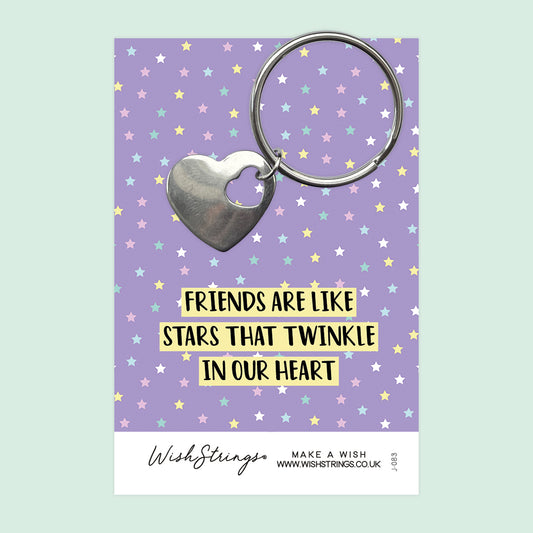 FRIENDS ARE LIKE STARS - HEART KEYRING - J083-KR