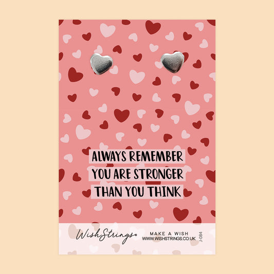 STRONGER THAN YOU THINK - Heart Stud Earrings | J084