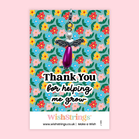 Thank You, helping me grow - Wish Angels, Clip on Keepsake | J085