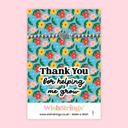 Thank You, helping me grow  - Heart Beaded Bracelet - J085