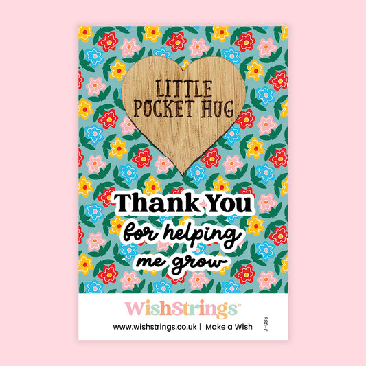Thank You, helping me grow - Oak Pocket Hug Token | J085