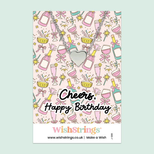 Cheers, Happy Birthday - HEART NECKLACE - J086