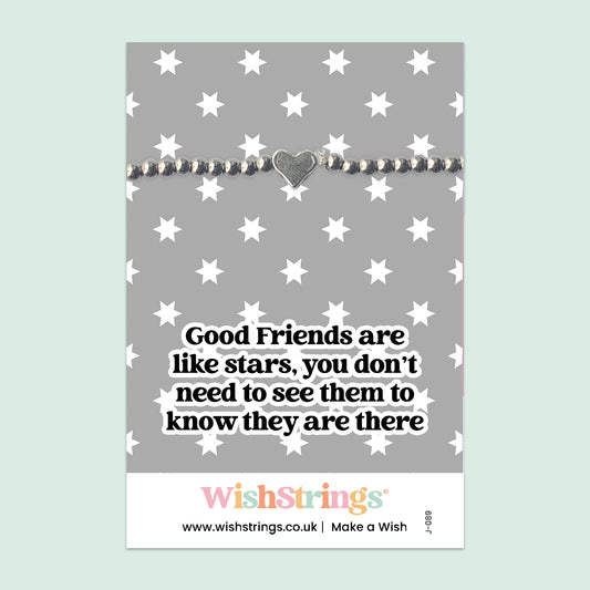 FRIENDS ARE LIKE STARS - Heart Beaded Bracelet - J089