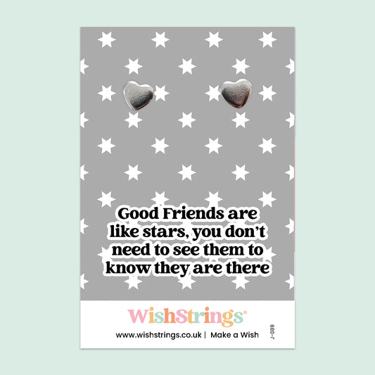 FRIENDS ARE LIKE STARS - Heart Stud Earrings | J089