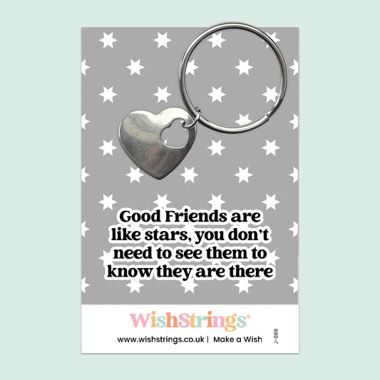 FRIENDS ARE LIKE STARS - Heart Keyring - J089-KR