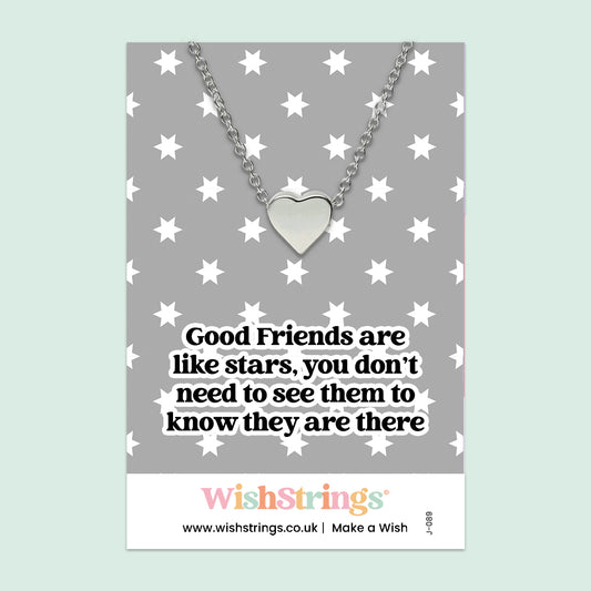 FRIENDS ARE LIKE STARS - Heart Necklace - J089