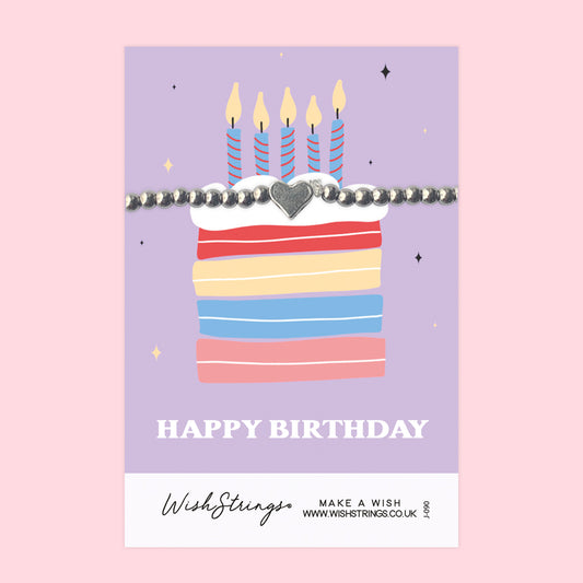 HAPPY BIRTHDAY - Heart Beaded Bracelet - J090