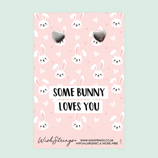 SOME BUNNY - Heart Stud Earrings | J091