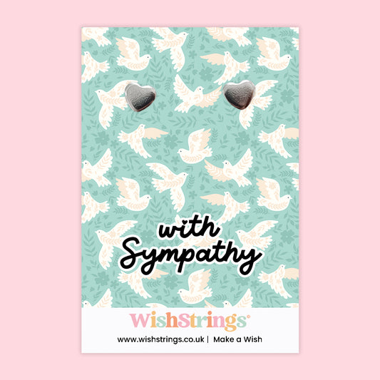 With Sympathy - Heart Stud Earrings | J092