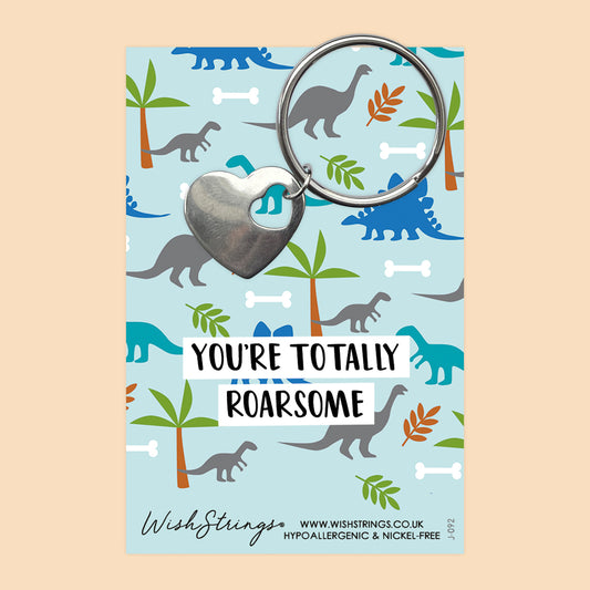 TOTALLY ROARSOME - Heart Keyring - J092-KR
