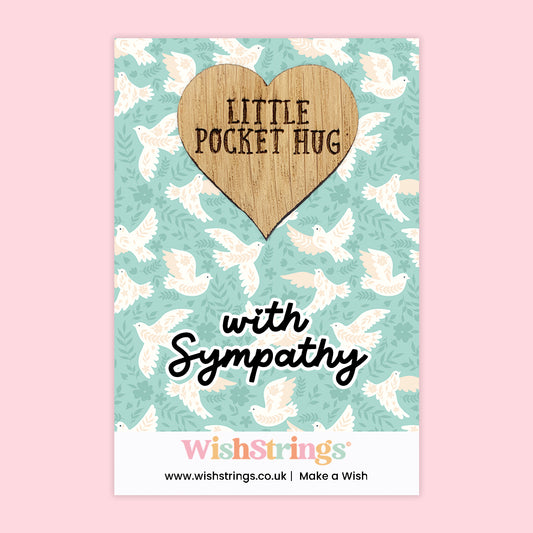 With Sympathy - Oak Pocket Hug Token | J092