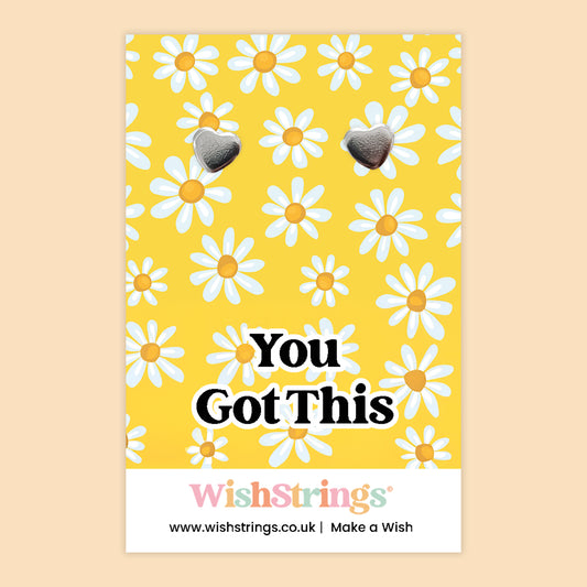 You Got This - Heart Stud Earrings | J093
