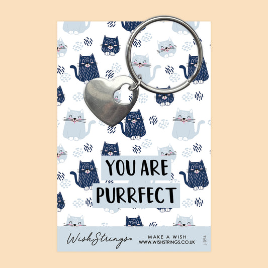 PURRFECT - Heart Keyring - J094-KR