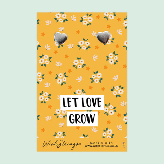 LET LOVE GROW - Heart Stud Earrings | J096