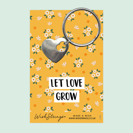 LET LOVE GROW - Heart Keyring - J096-KR