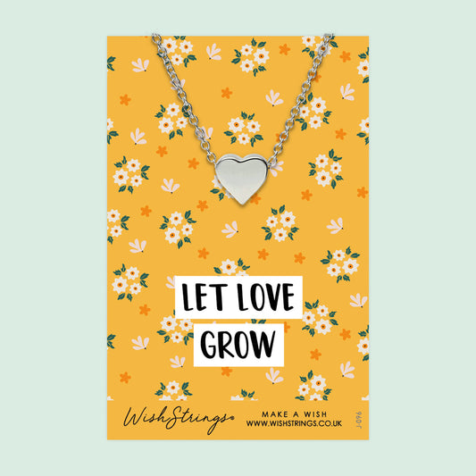 LET LOVE GROW - Heart Necklace - J096