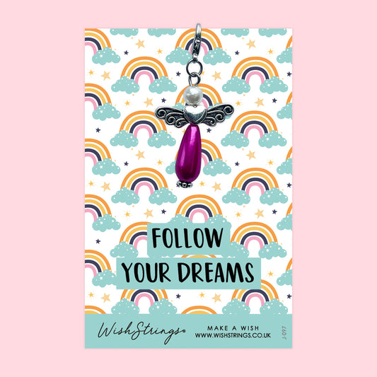 FOLLOW YOUR DREAMS - Wish Angels, Clip on Keepsake | J097